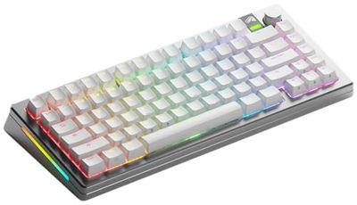 Glorious Gaming GMMK 3 PRO : clavier mécanique sans fil, Bluetooth, 2,4 GHz, switches MX (hot swap), corps alu et joints modulaires, capuchons doubleshot, TKL 75 %, américaine QWERTY - Argenté
