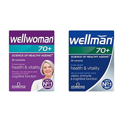 Senior Couple Multivitamin Support Pack Wellwoman Over 70 and Wellman Over 70