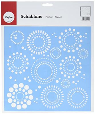 RAYHER circle pattern stencil for arts and crafts, reusable stencils for furniture and walls