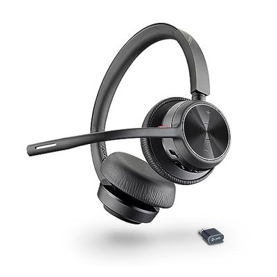 Poly Voyager 4320 UC Wireless Headset - Stereo Headphones w/Noise-Canceling Boom Mic - Connect PC/Mac/Mobile via Bluetooth - Works w/Teams, Zoom, & More