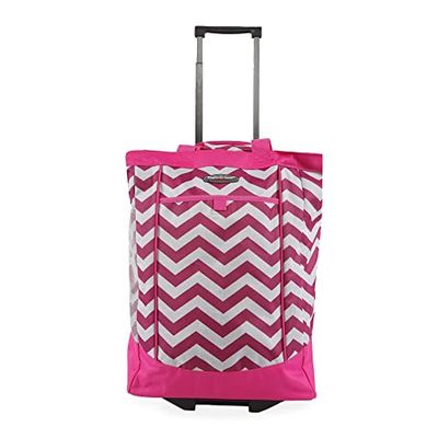 Pacific Coast Signature Grote boodschappentas voor dames met wieltjes, Chevron Fuchsia, Large, Grote boodschappentas met wieltjes