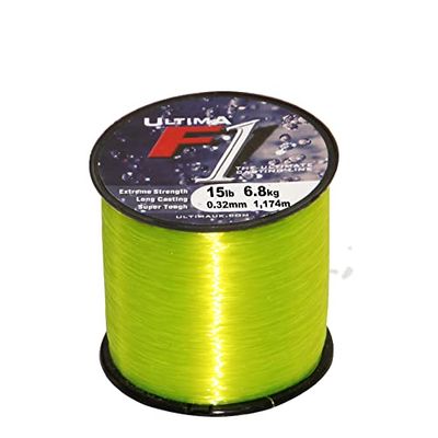 Ultima F1 Ligne Haute Performance-Bobine de 115gr pour Hommes, Jaune Fluo, 0.35mm-18.0lb/8.2kg