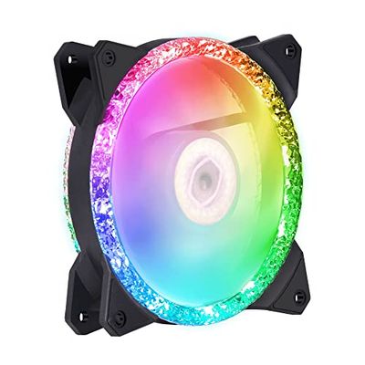 Cooler Master MasterFan MF120 Prismatic - ventilator 120 mm, adresseerbare RGB-verlichting met drie ringen, kristaleffect, stille koeling - volledige compatibiliteit