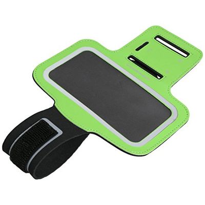 Ultrasport armband case / neoprene upper arm purse with phone slot and a robust Velcro for a secure fit – sports phone case for men and women, in 5 colours and for 3 phone sizes, 5 Inch, Green