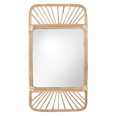 Ouko Rattan Woven Rectangular Wall Mirror