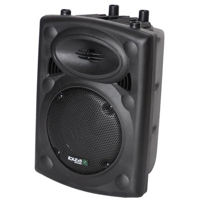 Ibiza - SLK8A-BT - Enceinte Active Plug & Play de 8”/20cm, 300W avec amplificateur intégré - Bluetooth, USB, SD et AUX - Noir