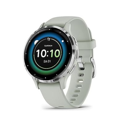 Garmin Venu 3s, Smartwatch, Sporthorloge, AMOLED-Scherm, 10 dagen batterij, Spraakassistent, Muziek, Garmin Pay, Slaapcoaching, Sage Grey (Gereviseerd)