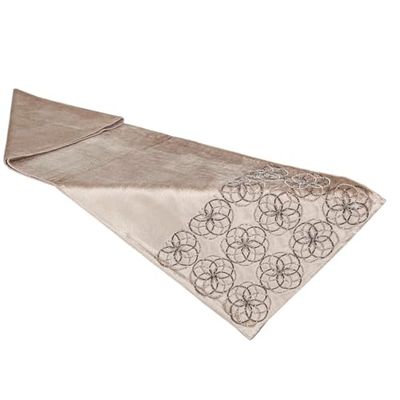 Romimex Chemin de Table Beige 33 x 180 x 1 cm Velours - Marque EAN : 8435700805372