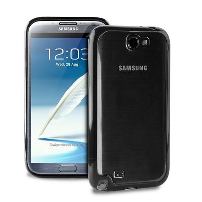 Puro - SGGNOTE2CLEARBLK - Hoesje voor Samsung Galaxy Note II - Zwart