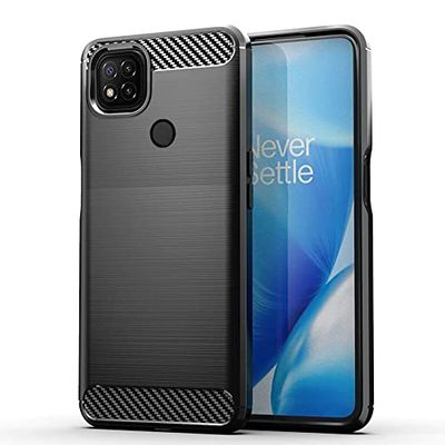 Carcasa de Carbono para Xiaomi Redmi 9C Antigolpes Silicona TPU Rugged Armor - Negro