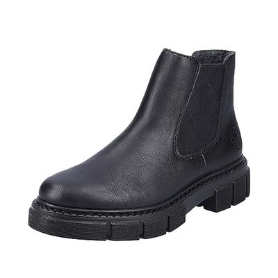 Rieker Ladies Ankle Boots with A Chunky Sole M3854-00 - Black Synthetic - UK Size 5 - EU Size 38 - US Size 7