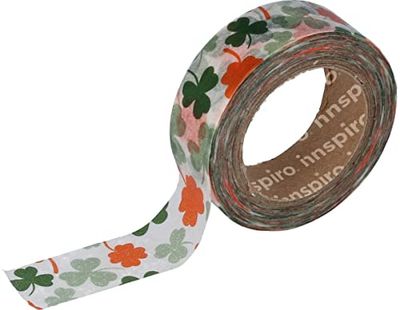 Maskingband Washi klaverblad, 15 mm x 10 m, serie Floral