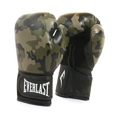 Guanti da Boxe Everlast Spark 10oz Camo in similpelle per sacco, colpitori e lezioni fitness, chiusura a strappo, pollice ergonomico e schiuma stampata a iniezione - Originale Everlast