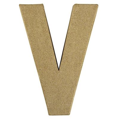 Rayher 71783000 pappmach࣠© Lettre V FSC Recycled100%, 15 x 10,5 x 3 cm