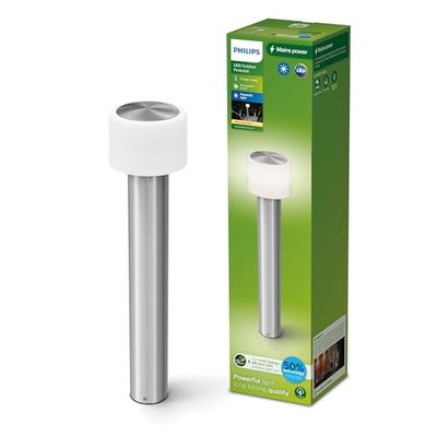 Philips Otis Borne d’Extérieur UltraEfficient, 2700 K, 800 lm, Inox