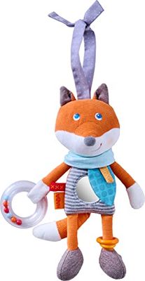 HABA 306686 – Figura de Zorro Foxi – Gran Juguete para portabebés, Cochecito y Arco de Juego, con lámina de Espejo y Anillo sonajero