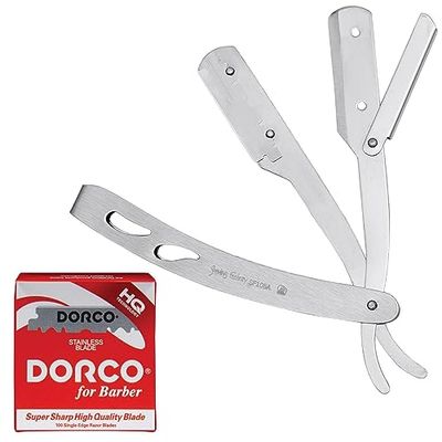 The Shave Factory Straight Razor Kit - Straight Razor Kit - The Shave Factory Men's Straight Razors Matte + 100 red single edge blades