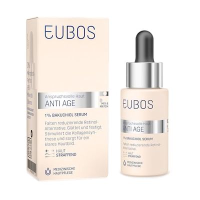 EUBOS ANTIAGE | Bakuchiol siero | anti-invecchiamento, pelle più liscia, meno rughe, vegano, 30 ml