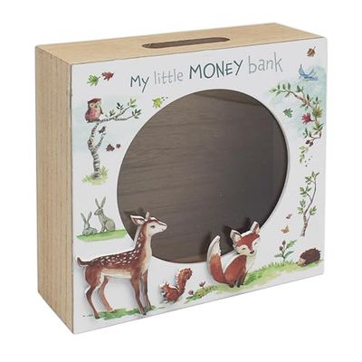 The Leonardo Collection Forest Friends Money Box, White, One Size
