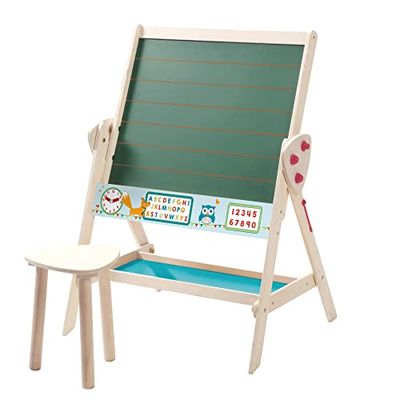 roba-kids- Pizarra Escritorio de Madera, Color Natural con Taburete (roba Baumann 7015 FE)