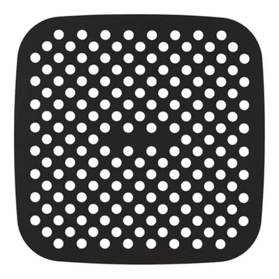 COOK CONCEPT, KC0018 - Tappetino Riutilizzabile per friggitrice ad Aria, Confezione da 2, Protezione del Rivestimento, Pulizia Semplice, circolazione ottimale dell'Aria, 21 cm, Nero