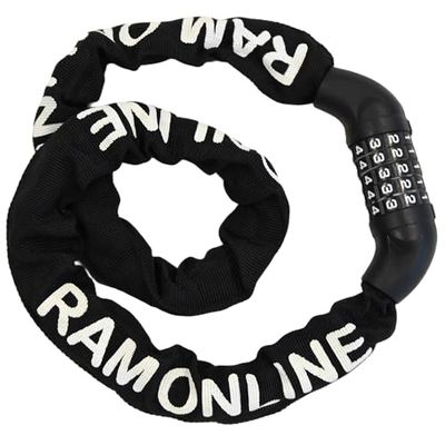 Ram® 12 Fietsslot, veiligheidshangslot met 2 sleutels, fietshek, deurcyclus, robuust kettingslot