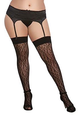 Dreamgirl Women's 0347x Hosiery, Black, One Size-XXL