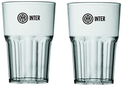 Inter Set 2 Bicchieri Cocktail, Plastica Infangibile Trasparente