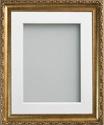 Frame Company Brompton Gold 20x16 inch Frame With White Mount for Image 15x10 inch *Choice of sizes* Fitted with Real Glass