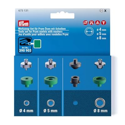 Prym 673131 Set di attrezzi per occhielli con rondelle Prym