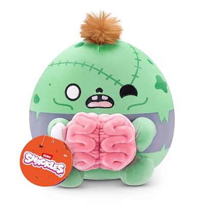 Snackles Seasonal-Series 77701A 1-Halloween Pluche 20,4 cm Zombie with Brain, 77701