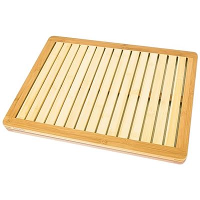 SereneLife Bamboo Wood Bathroom Bath Mat-Heavy Duty Natural or Shower Floor Foot Platform Rug with Elevated Design for Water Evaporation and Non Slip Rubber Feet for Indoor Outdoor Use
