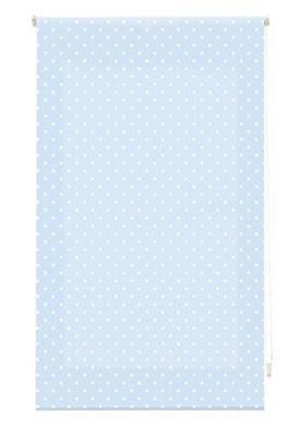 Blindecor - Rollbar Estor, Tyg, Blå med vita fläckar, 100 x 250 cm