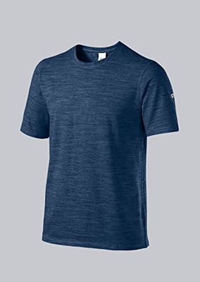 BP 1714-235-110-S Camiseta Unisex Space Dye Manga 1/2 Cuello Redondo 170.00 g/m² Mezcla de Tejido con Elástico Azul Espacial S