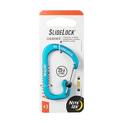 Nite Ize CSLA3-03-R6 Aluminum Carabiner Slidelock, Blue, Size 3