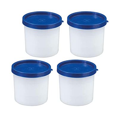 Westmark 4 Recipientes para hierbas/para congelador, Incl. tapa, Capacidad de llenado: 200 ml cada una, Apilables, Plástico, Trio, Color: transparente/azul, 25842270