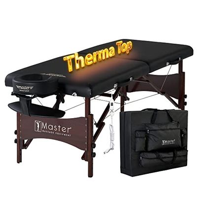 Master Massage Thermatop-Lettino da Massaggio Pieghevole, 71 cm, Nero, Medio