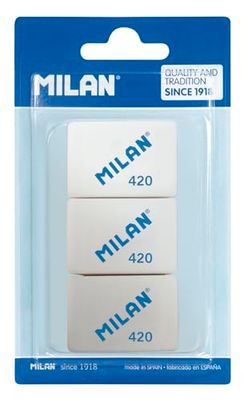 A.C. Milan Blíster 3 gomas de miga de pan 420, White