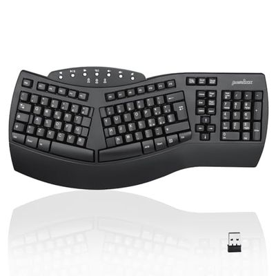 Perixx PERIBOARD-612 Clavier ergonomique sans fil et Bluetooth, compatible avec Windows 10 et Mac OS X, disposition italienne