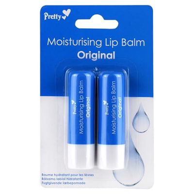 Pretty Original Moisturising Lip Balm, nourishes, hydrates and protects lips, long lasting - vegan Formula