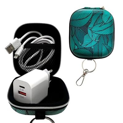 WONDEE 3 stuks USB-C-opladers + mini-reisetui met design en sleutelhanger + Lightning-kabel, universele oplader voor iPhone 5 V/2 A, met mooie tas voor het organiseren, beschermen en vervoeren van je