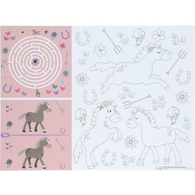 Folat 27512 Paard Verjaardagsdecoratie Roze - Spelen-placemat - Happy Horse - 6 stuks - Paardfeestdecoratie