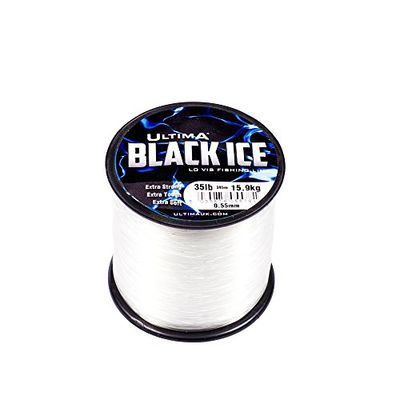 ULTIMA Black Ice Fuerte línea de Pesca de mar Transparente, Unisex, Cristal, 0.38 mm-18.0 LB