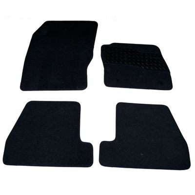 Sakura Mat Set includes Black Carpet with Rubber Heel Pad for Ford Focus 2011 Onwards