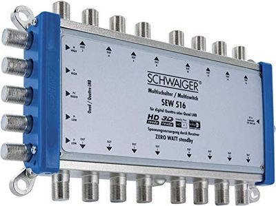 Schwaiger SEW516 531 Multischakelaar (tot 16 deelnemers, geen netaansluiting nodig; geschikt voor DVB-T2) zilver