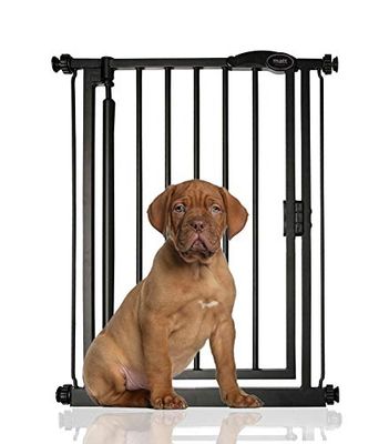 Bettacare Auto Close Pet Gate, 61cm - 66.5cm, Matt Black, Extra Narrow, Narrow Pressure Fit Stair Gate for Dog & Puppy, Safety Barrier for Narrow Doors Hallways and Spaces, Easy Installation