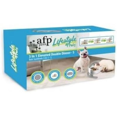 ALL FOR PAWS Lifestyle 3-in-1 voederbak, verhoogd, klein, 8,3007 kg