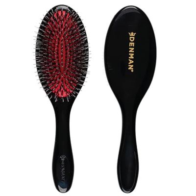 Denman Boar Bristle Hair Brush – Smoothing & Shine Enhancing for Slick Back Styles, Curl Defining & Detangling. D81M Hairbrush with Natural Bristles for all Hair Types for Women & Men