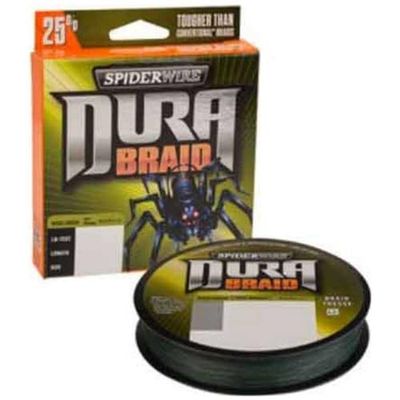 SpiderWire DURA vlecht, vislijn, superlijn, roofdiervissen, snoek, baars, snoekbaars, forel, Unisex, mosgroen, 0,43 mm | 45 kg | 100 lbs | 300 yd