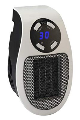 DREXON 923500 Mobiele keramische ventilatorkachel, Pluggy-model, 450 W, led-display, zwart of wit (willekeurige kleur)